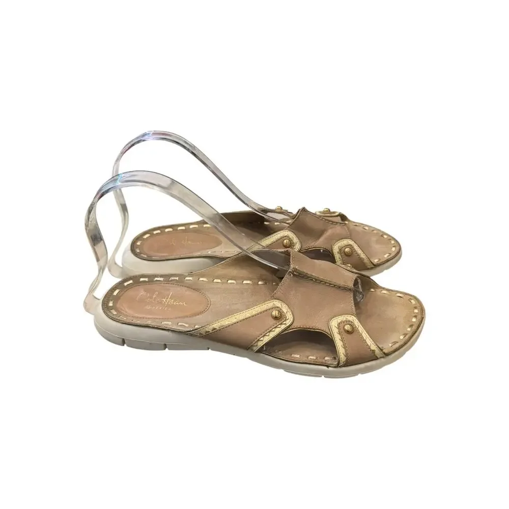 Cole Haan Leather Slide Sandals Beige Cream Women’s 6.5B D21602
